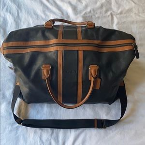 Coach Leather Weekend Bag (brown and black)